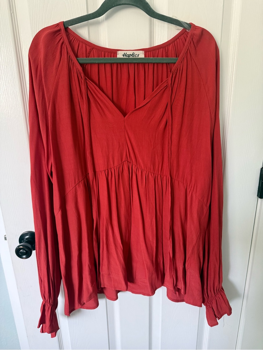 Haptics Orange Blouse 1X